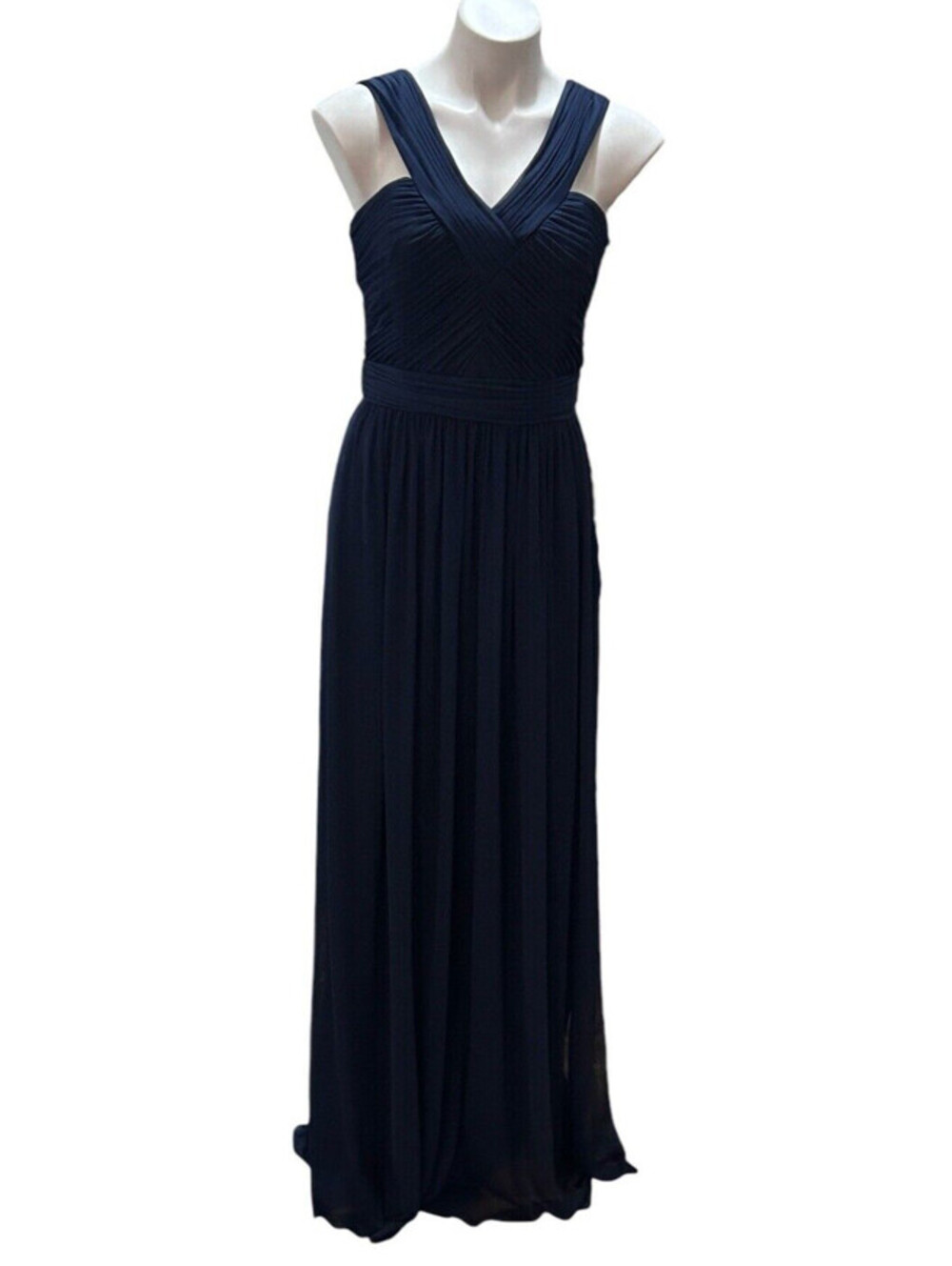 Alfred Sung Size 12 Greek Goddess Midnight Sleeveless V-neck Formal Dress NWT